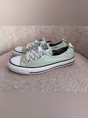 Converse All Star Shoreline Slip On Sneakers Women’s 10 Mint Green Canvas Shoes